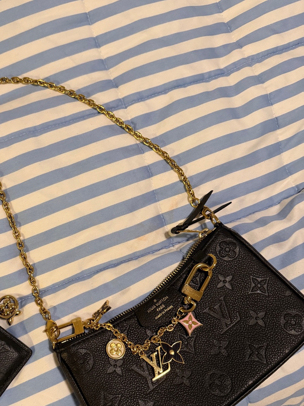 Louis Vuitton monogram handbag with keychain and matching wallet